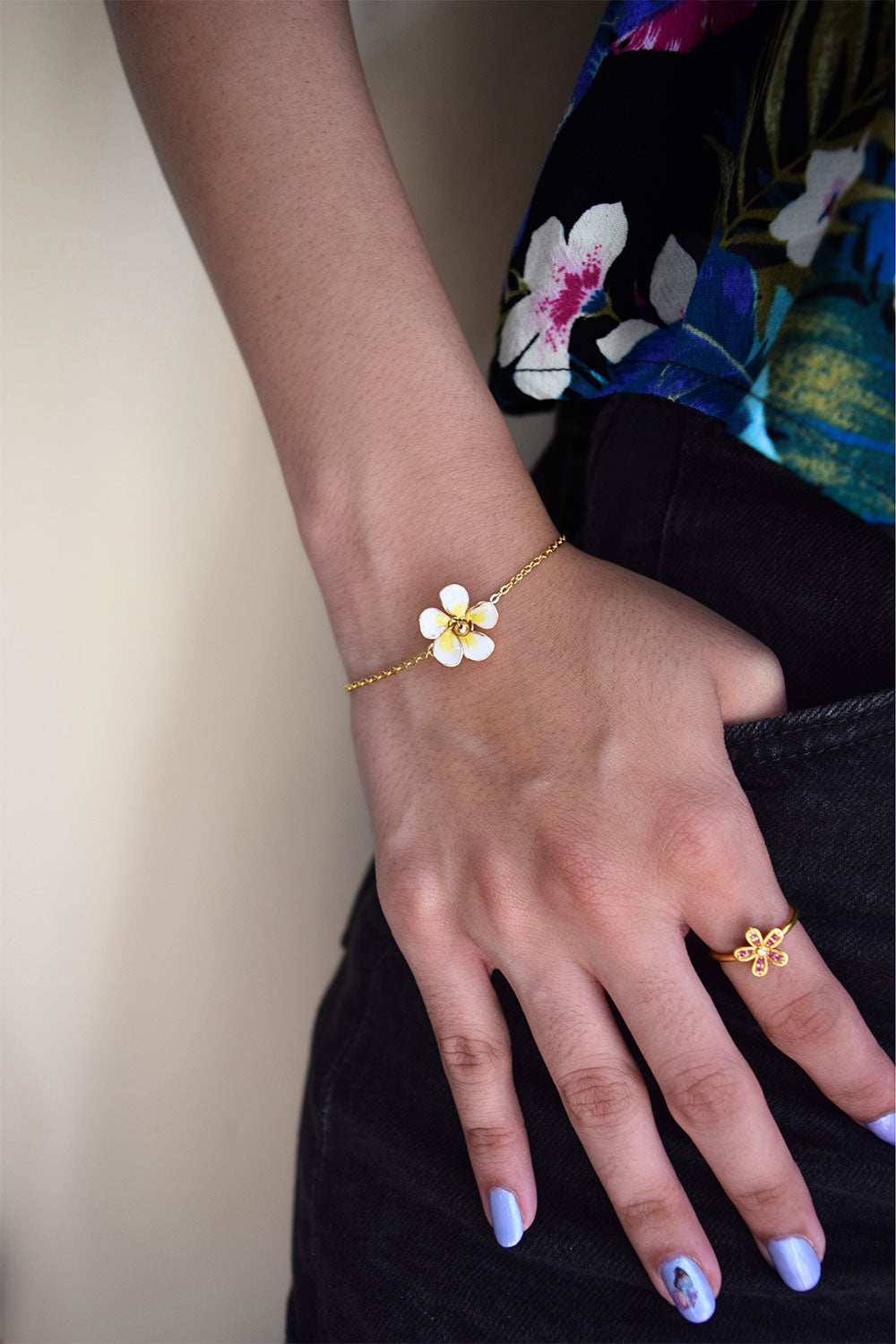 Frangipani flower Bracelet – Forever Blossom - Main Image