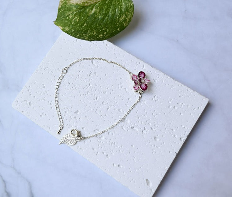 Orchid Flower Bracelet