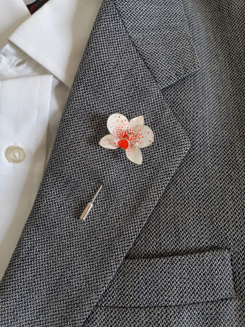 White Orchid Brooch