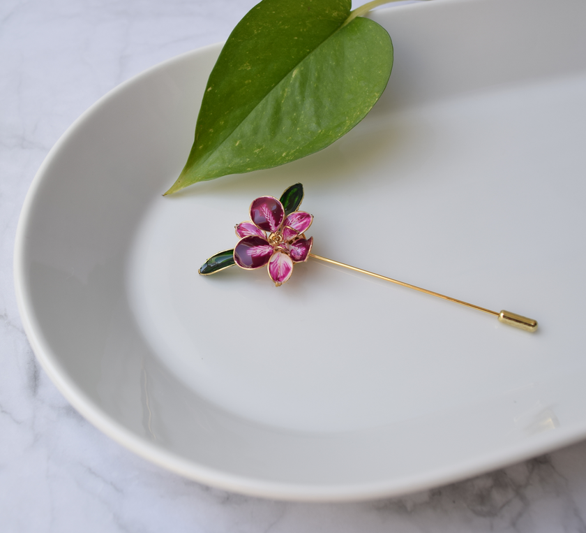 Orchid Flower Brooch pin