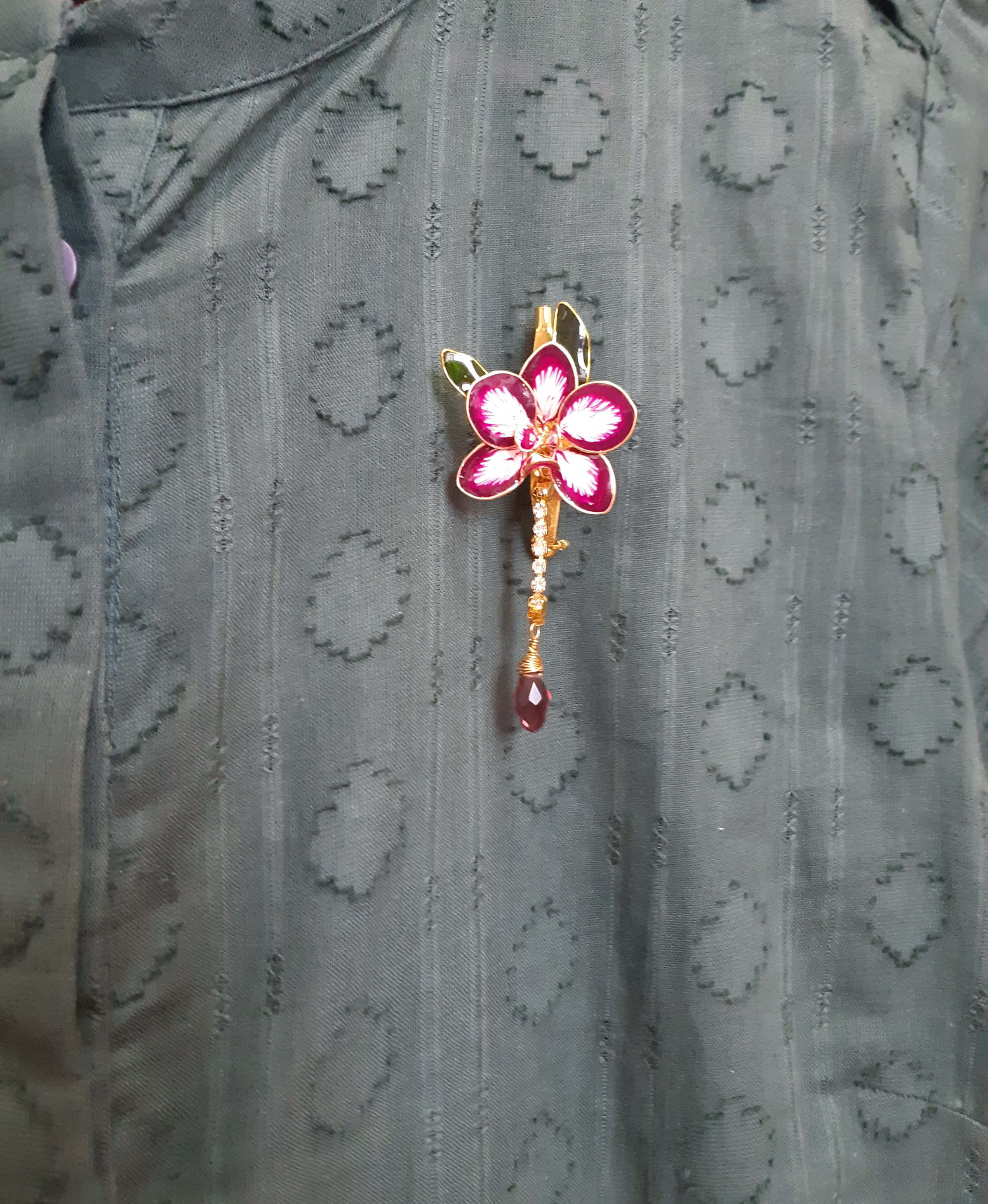 Orchid Flower Brooch pin