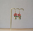 Christmas Poinsettia earrings Pearl