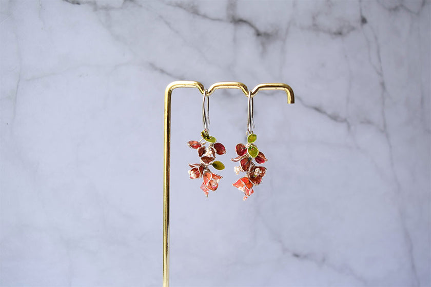 Red Bougainvillea earring