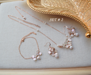 Rose Gold blush Floral Pearl Necklace set