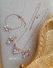 Rose Gold blush Floral Pearl Necklace set