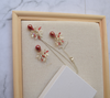 Red White flower cluster earrings necklace set