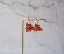 A hand formed and hand painted Red Poinsettia earrings for Christmas, Unique gift for Christmas