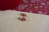 Christmas Poinsettia earrings Pearl