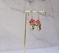 Christmas Poinsettia earrings Pearl