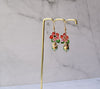 Christmas Poinsettia earrings Pearl