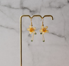 Daffodil earrings White yellow flower