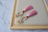 Sakura Flowers Hoop earrings with Tassels