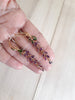 Lavender floral long earrings