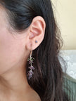 Lavender floral long earrings