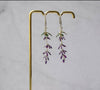 Lavender floral long earrings