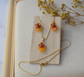 Yellow-Red Dancing lady Orchid set