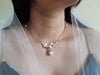 Rose Gold blush Floral Pearl Necklace set