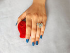 Sterling silver blue flower ring