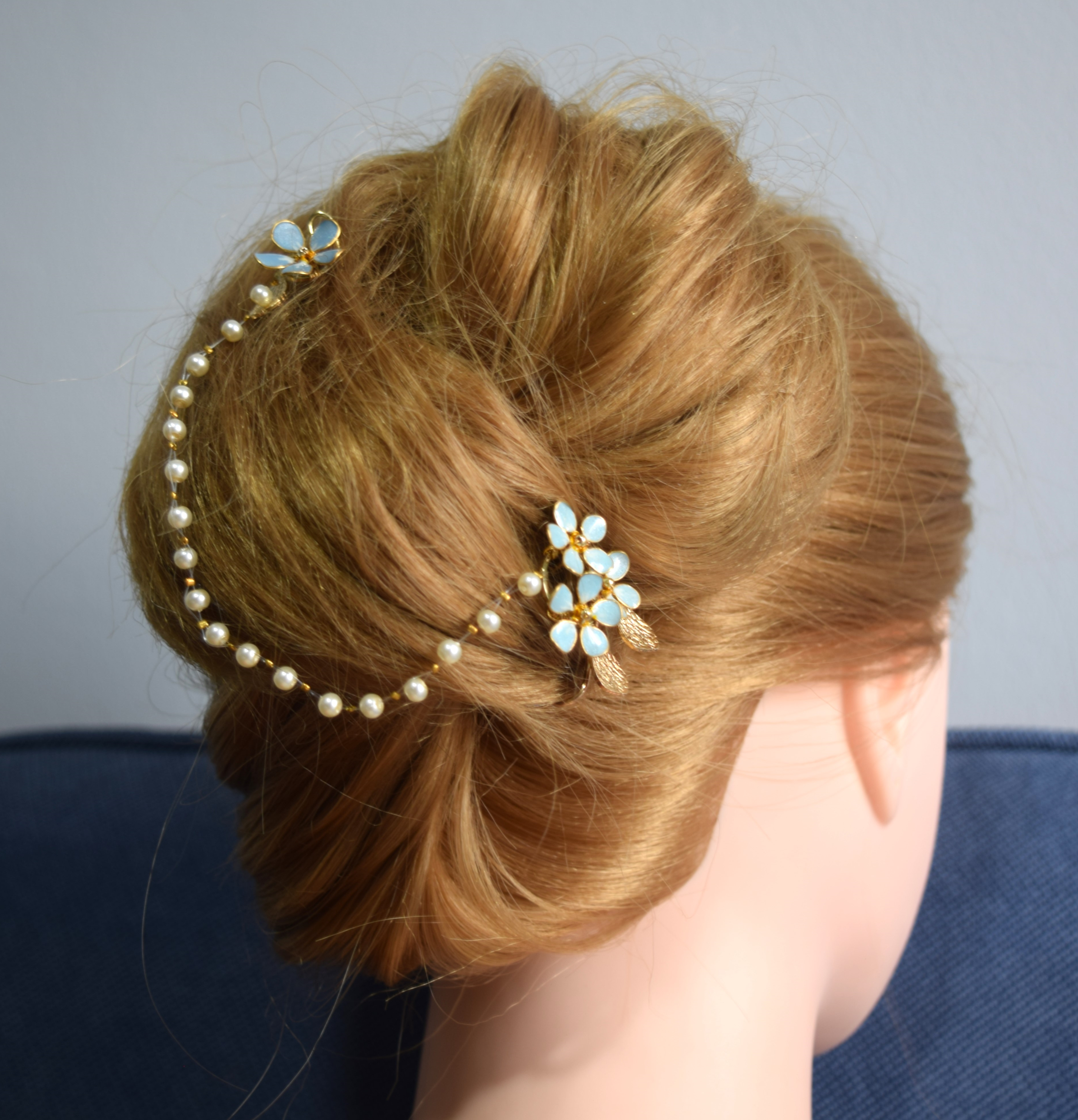 Bridal hair vine Forget Me Not flowers