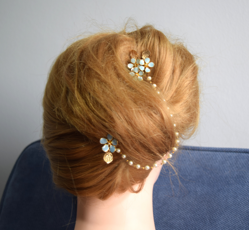 Bridal hair vine Forget Me Not flowers