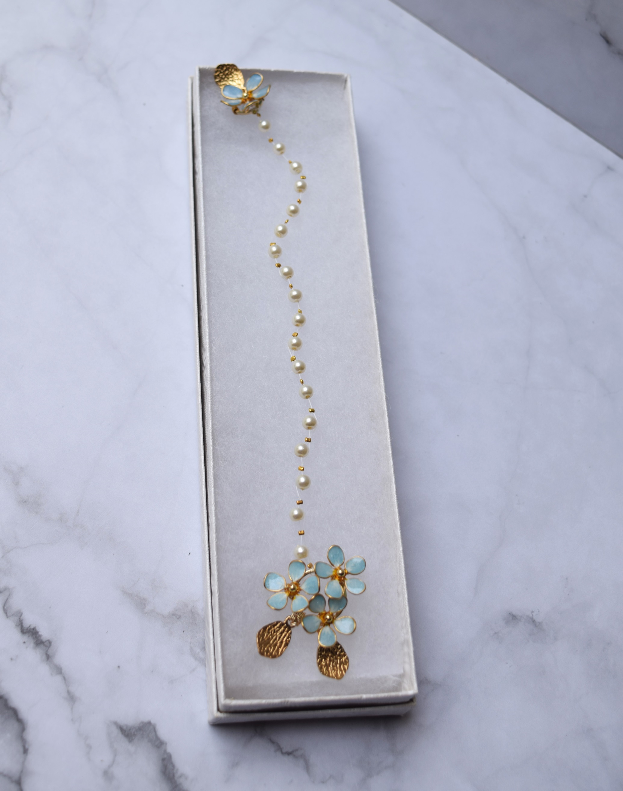 Bridal hair vine Forget Me Not flowers
