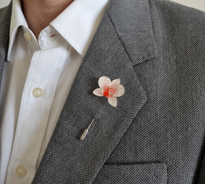 White Orchid Brooch
