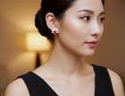 White Orchid Stud earrings
