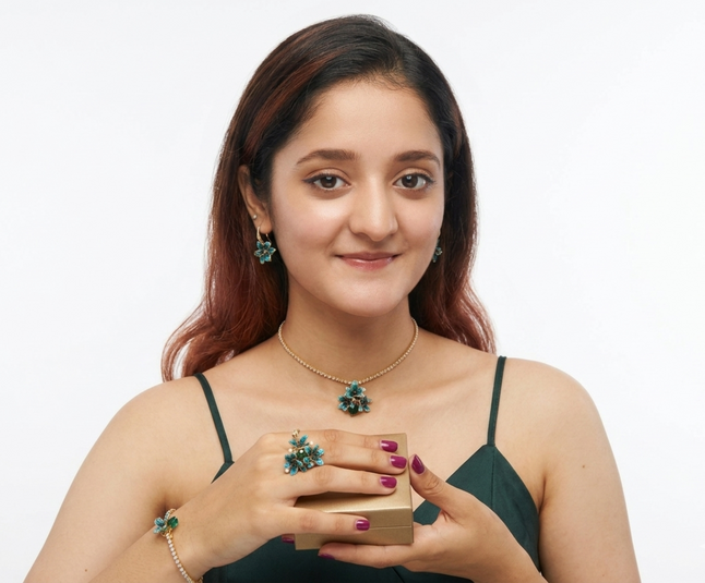 Lily flowers pendant Choker set