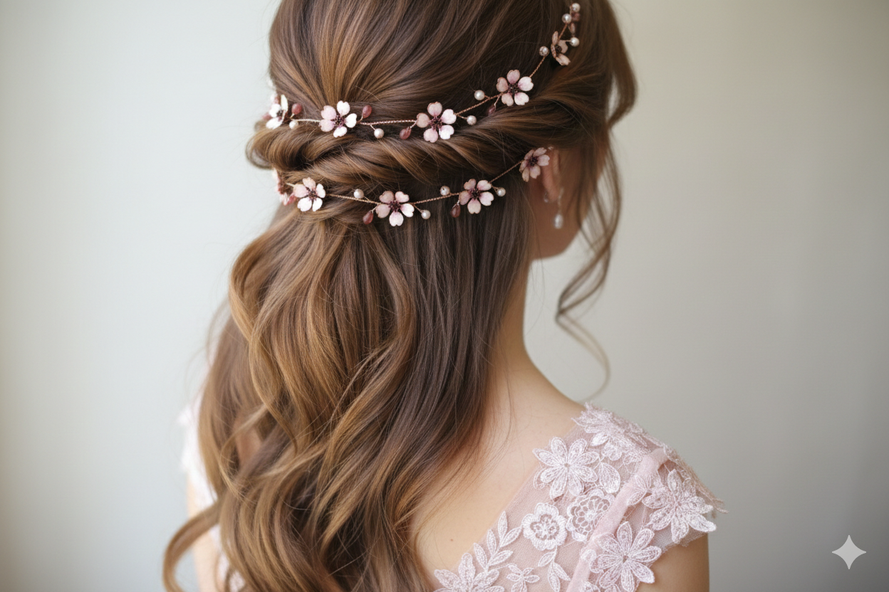 Sakura Hair vines Rose gold