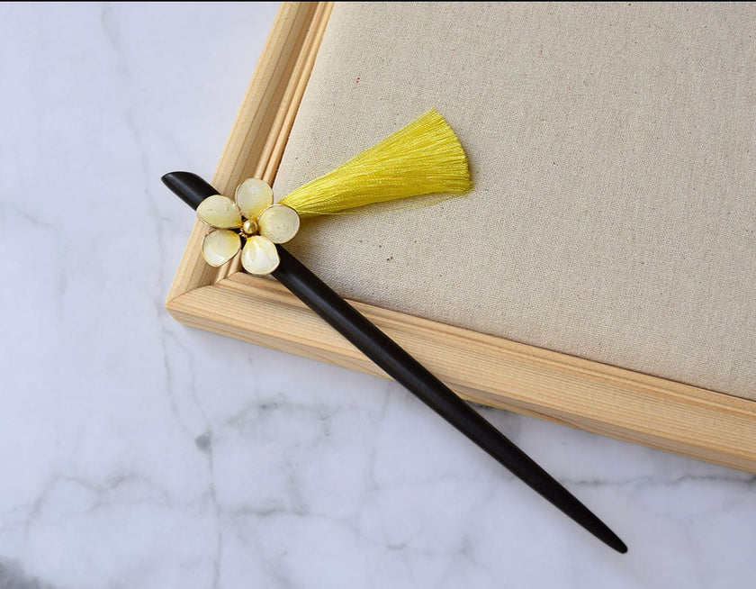 Frangipani hair stick