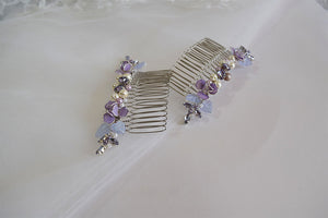 Lavender Crystal hair comb