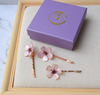Pink Sakura Hair pin Rose Gold