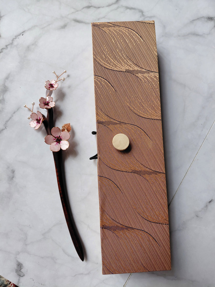 Sakura branch hair stick wooden, Japanese Pink Cherry Blossom