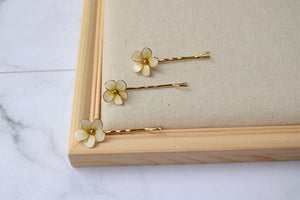 Frangipani hair pins