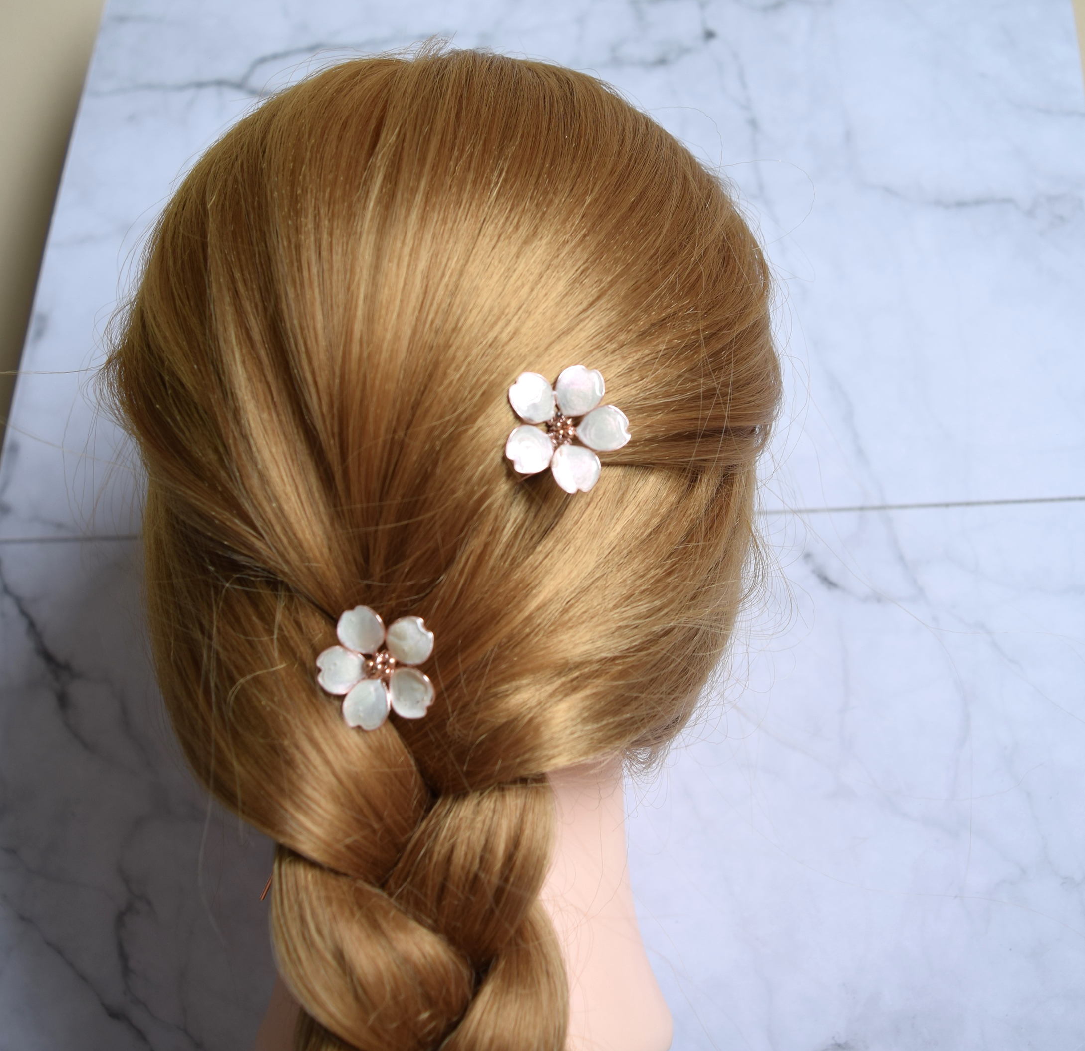 Sakura Hair pins Rose gold blush