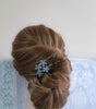 Delicate Forget-Me-Not flowers branch hair comb in silver finish, handmade flower bridal comb.