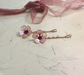 Pink Sakura Hair pin Rose Gold
