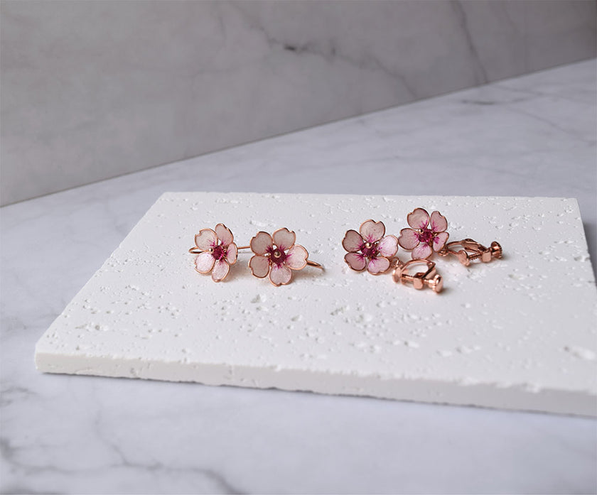 Rose gold Cherry Blossom necklace set