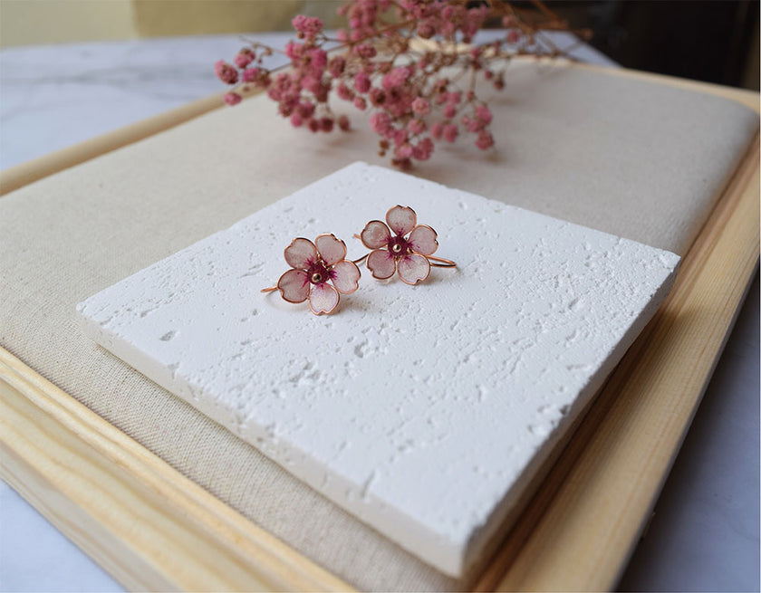 Rose gold Cherry Blossom necklace set