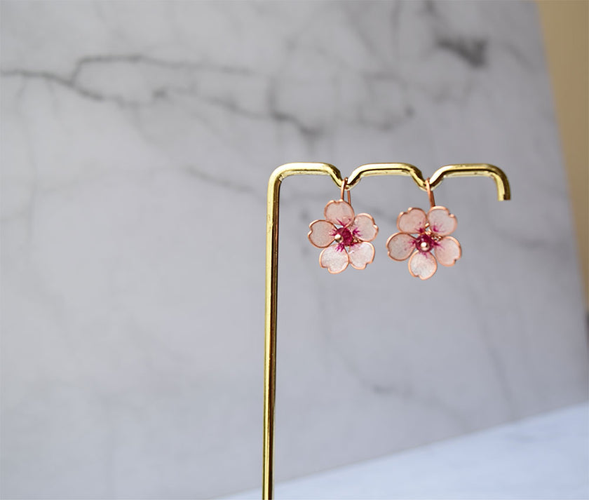 Rose gold Cherry Blossom necklace set