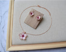 Rose gold Cherry Blossom necklace set